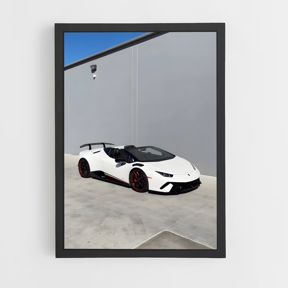 Poster Huracan Blanche – affiche Lamborghini (vue 2)